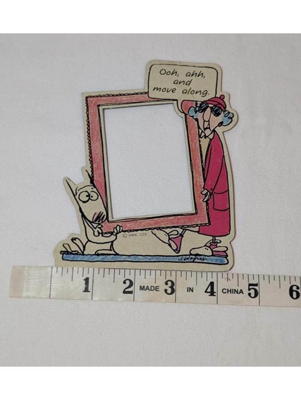 Vintage Hallmark Shoebox Magnetic Maxine & Floyd Cartoon Picture Frame 2x3”